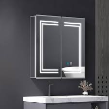 LUMIRRORS® LED Badrumsspegelskåp - Matt Svart Aluminium