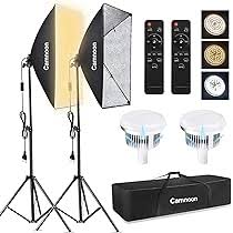 Camnoon Softbox Set med 2 x 85 W Ljus