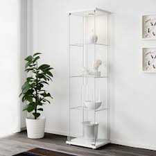 Ikea DETOLF Glasdörrskåp - Vit 43x163 cm