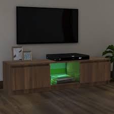 vidaXL TV-bänk med LED - Brun ek 120x30x35